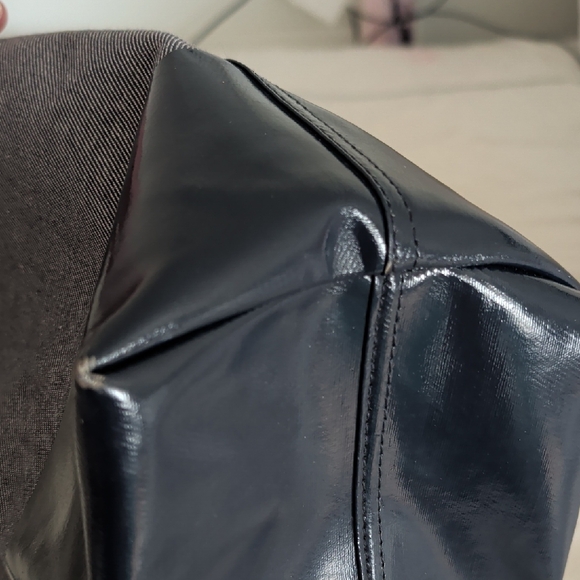 kate spade Canvas Tote with Navy Patent Base - Picture 8 of 9